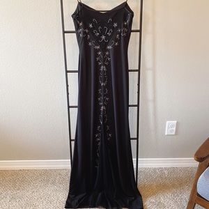 Dave & Johnny Black Dress w/ Beaded Detail